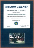 1999 Washoe County Excellence in Design certificate