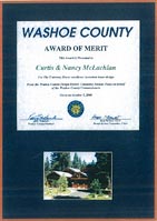 2000 Washoe County Award of Merit certificate