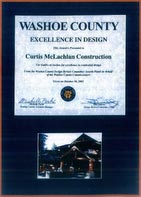 2002 Washoe County Excellence in Design certificate